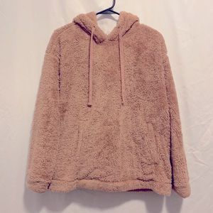 Universal Thread Pink Plush Hooded Sweater Size L